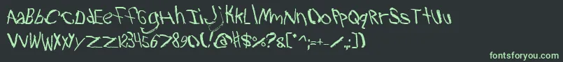 フォントTravb2 – 黒い背景に緑の文字