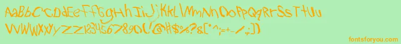 Travb2-Schriftart – Orangefarbene Schriften auf grünem Hintergrund