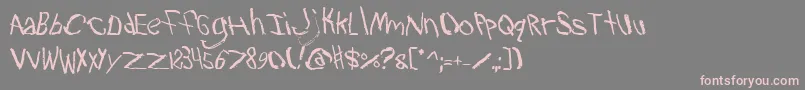 フォントTravb2 – 灰色の背景にピンクのフォント