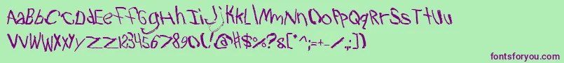 Travb2 Font – Purple Fonts on Green Background