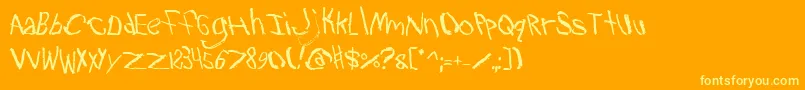 Fonte Travb2 – fontes amarelas em um fundo laranja