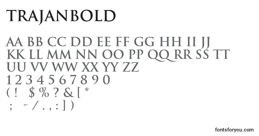 Шрифт TrajanBold – алфавит, цифры, специальные символы