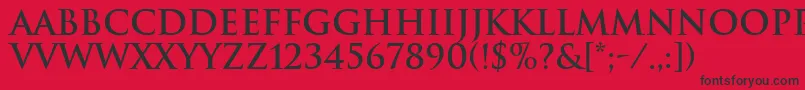 TrajanBold Font – Black Fonts on Red Background