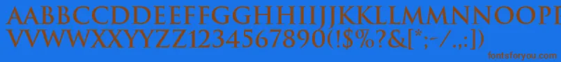 TrajanBold Font – Brown Fonts on Blue Background