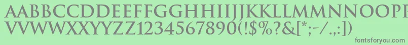 フォントTrajanBold – 緑の背景に灰色の文字