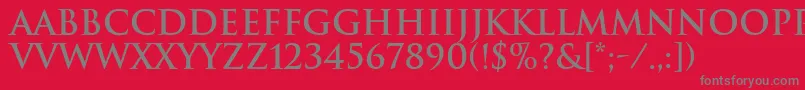 TrajanBold Font – Gray Fonts on Red Background