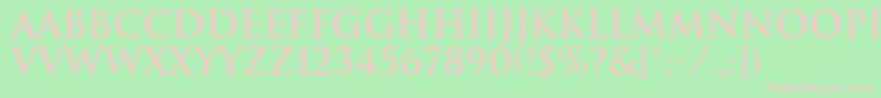 TrajanBold Font – Pink Fonts on Green Background