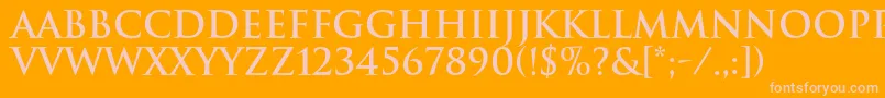 TrajanBold Font – Pink Fonts on Orange Background