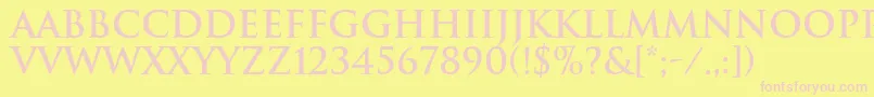 TrajanBold Font – Pink Fonts on Yellow Background