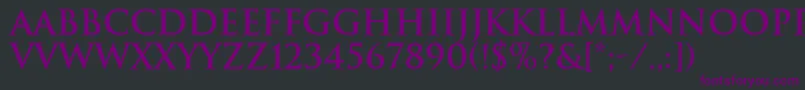 TrajanBold Font – Purple Fonts on Black Background