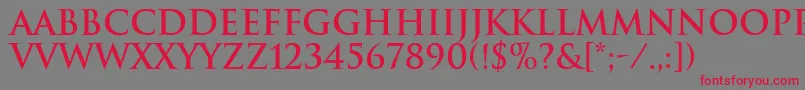 TrajanBold Font – Red Fonts on Gray Background