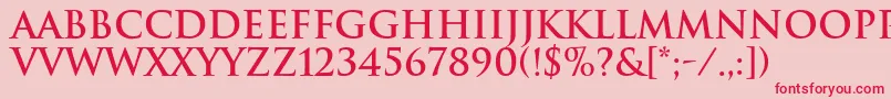 TrajanBold Font – Red Fonts on Pink Background