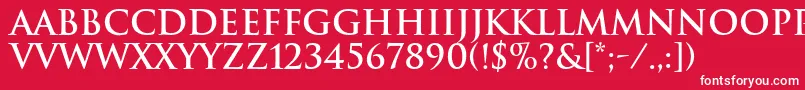 TrajanBold Font – White Fonts on Red Background