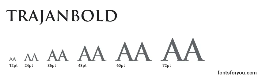 Размеры шрифта TrajanBold