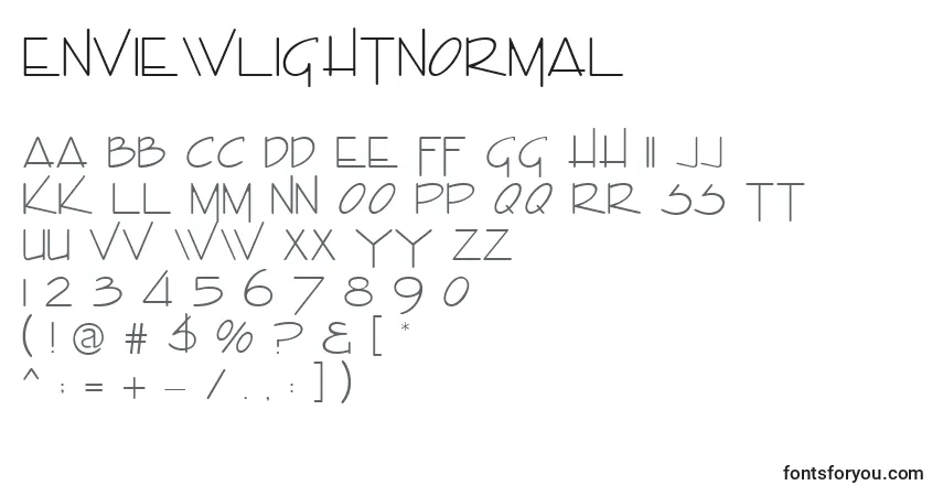 A fonte EnviewLightNormal – alfabeto, números, caracteres especiais