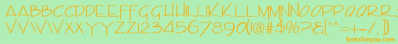 EnviewLightNormal Font – Orange Fonts on Green Background