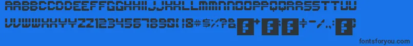 Czcionka First – czarne czcionki na niebieskim tle