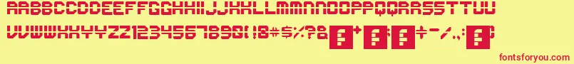 First-fontti – punaiset fontit keltaisella taustalla