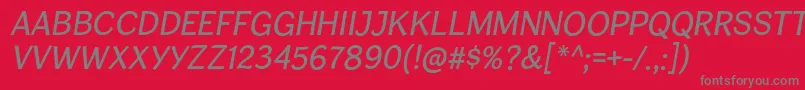 フォントCardiganTitlingIt – 赤い背景に灰色の文字