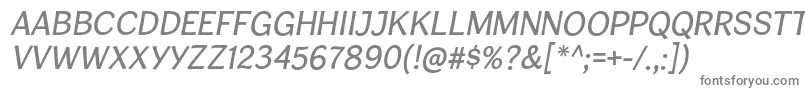 CardiganTitlingIt-fontti – harmaat kirjasimet valkoisella taustalla