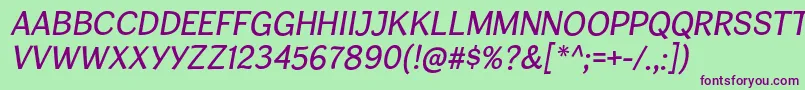 CardiganTitlingIt Font – Purple Fonts on Green Background