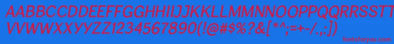 CardiganTitlingIt Font – Red Fonts on Blue Background