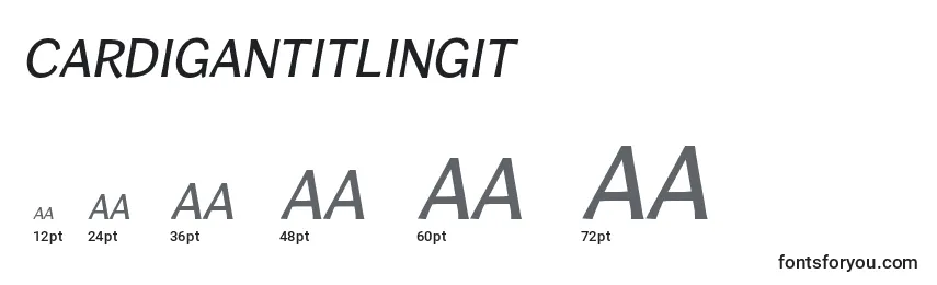 CardiganTitlingIt Font Sizes