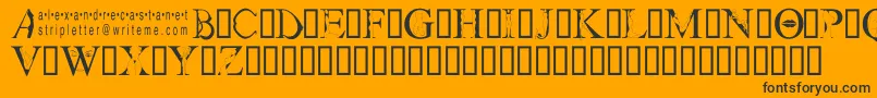 More about Stripletter1 Font Stripletter1 Font – Black Fonts on Orange Background