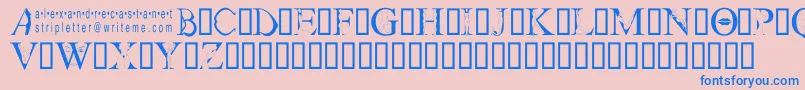 Stripletter1 Font – Blue Fonts on Pink Background