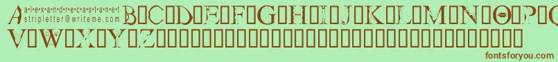 Stripletter1 Font – Brown Fonts on Green Background