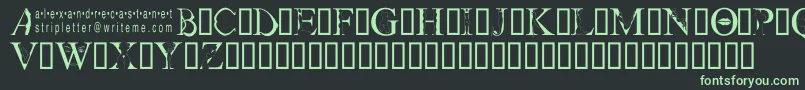 Stripletter1 Font – Green Fonts on Black Background