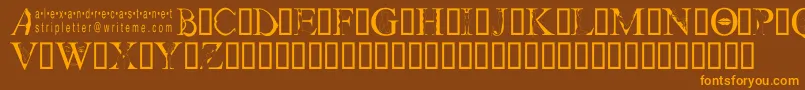 Stripletter1 Font – Orange Fonts on Brown Background