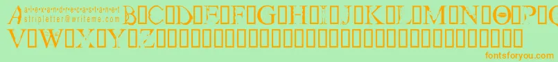 Stripletter1 Font – Orange Fonts on Green Background