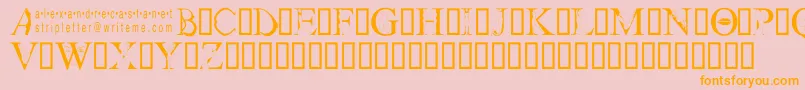 Stripletter1 Font – Orange Fonts on Pink Background