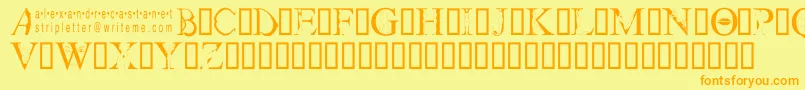 Stripletter1 Font – Orange Fonts on Yellow Background