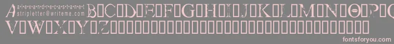 Stripletter1 Font – Pink Fonts on Gray Background