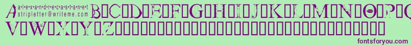 Stripletter1 Font – Purple Fonts on Green Background