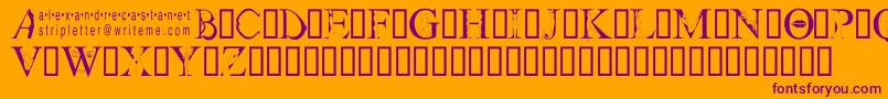 Stripletter1 Font – Purple Fonts on Orange Background