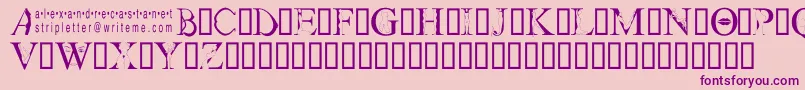 Stripletter1 Font – Purple Fonts on Pink Background