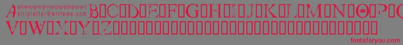Stripletter1 Font – Red Fonts on Gray Background