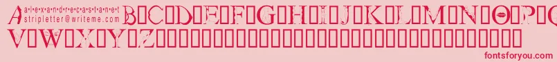 fuente Stripletter1 – Fuentes Rojas Sobre Fondo Rosa