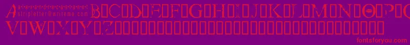 Stripletter1 Font – Red Fonts on Purple Background