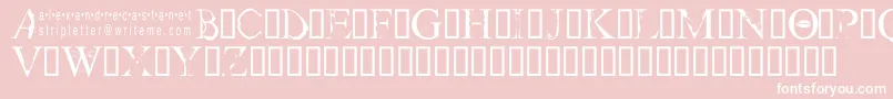 Czcionka Stripletter1 – białe czcionki na różowym tle