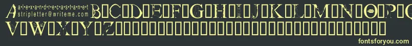 Stripletter1 Font – Yellow Fonts on Black Background