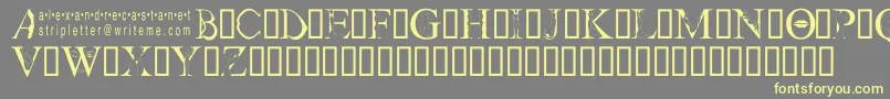 Stripletter1 Font – Yellow Fonts on Gray Background