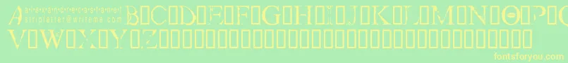 Stripletter1 Font – Yellow Fonts on Green Background