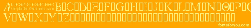 Stripletter1 Font – Yellow Fonts on Orange Background