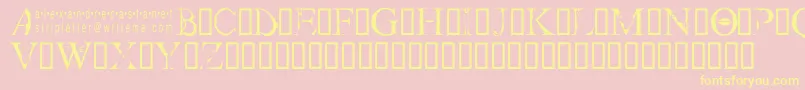 Stripletter1 Font – Yellow Fonts on Pink Background