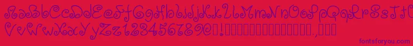 Police Pwloops – polices violettes sur fond rouge