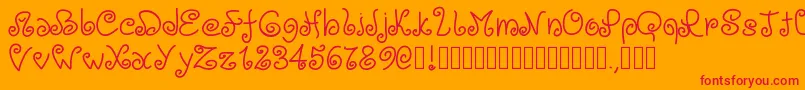 Pwloops Font – Red Fonts on Orange Background